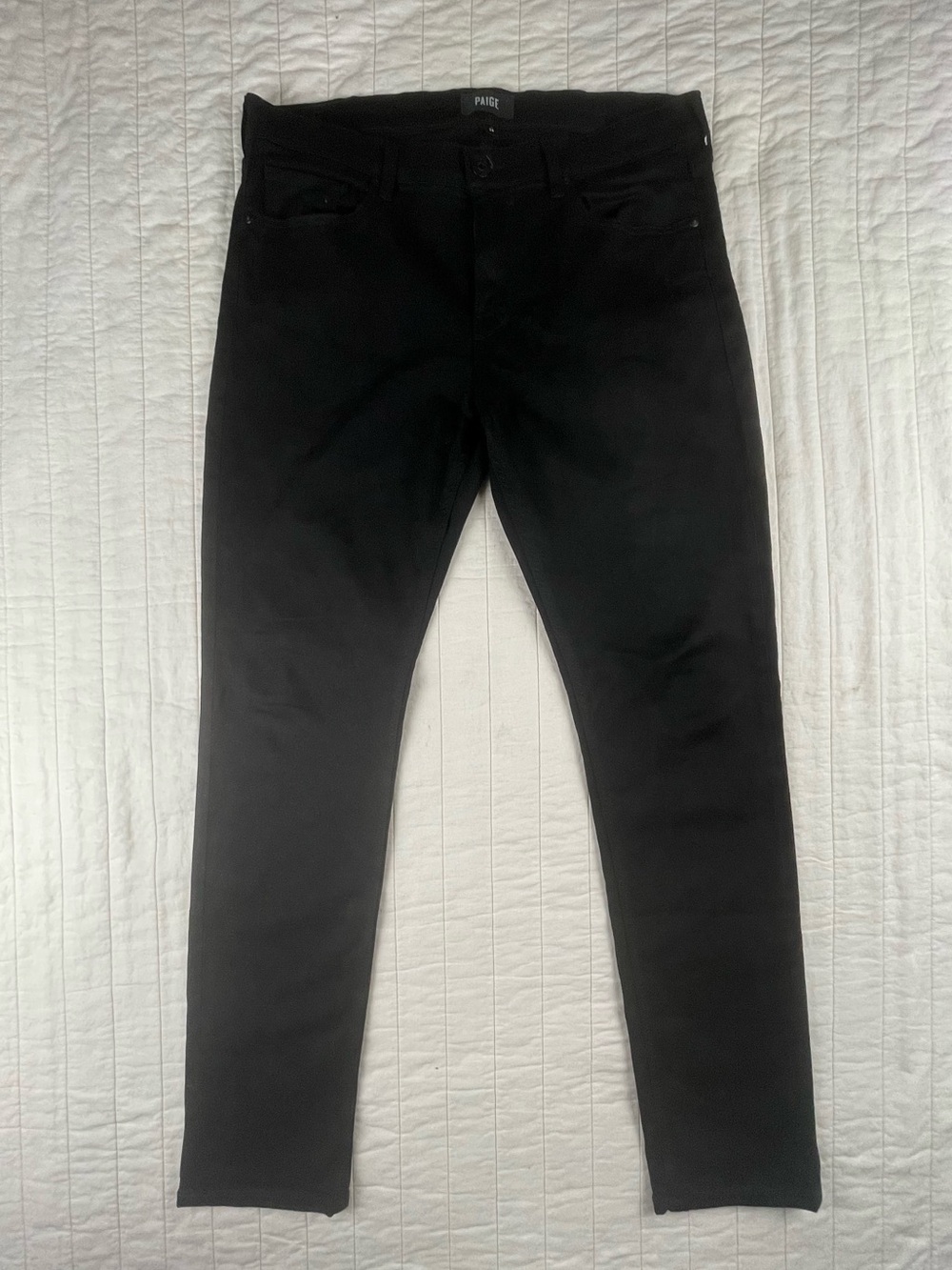 PAIGE Lennox Men's Skinny Black Stretch Jeans 34W 32L